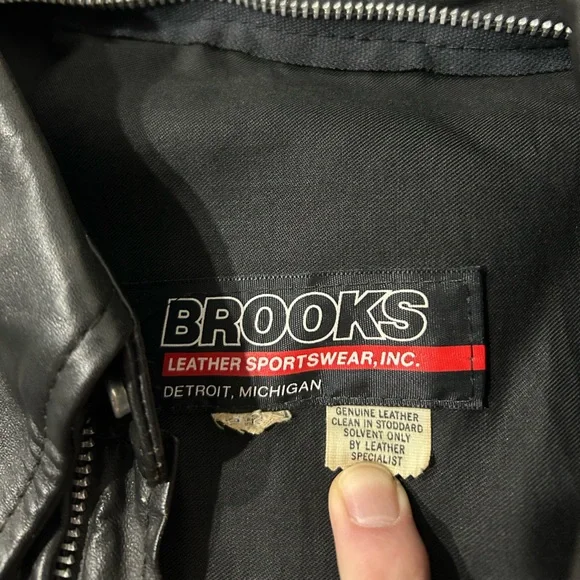 Vintage leather jacket biker jacket size Large heavy duty - Picture 7 of 13